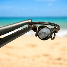 Moonstone Wire-Wrapped Ring in Copper ring Size 8