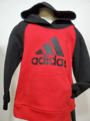 New Adidas Boys Kids Red Black Pullover 