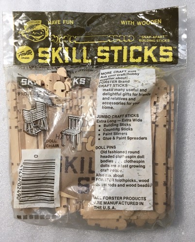 Forster Wooden Skill Sticks - Kids Snap-Apart Construction Toys 90+pc VINTAGE - Picture 3 of 4