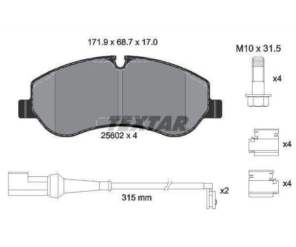 Bremsbelagsatz, Scheibenbremse Q+ Textar 2560201 FüR Ford-image