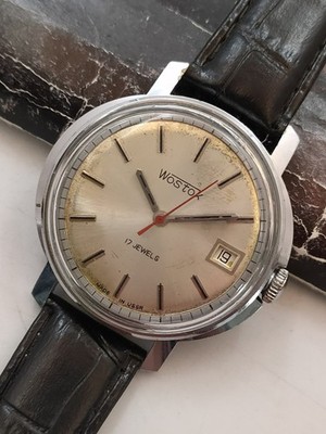 Vintage Original Soviet Mechanical Wrist Watch Wostok Vostok Big face 1970s USSR