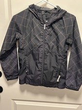 All in Motion Boy's Black Windbreaker Jacket w/ geometric designs /Youth Medium