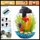 3-Gallon Aquarium Starter Kit with LED Light, Power Filter & Full Hood - Ideal f