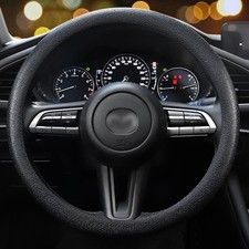 Lriter Car Steering Wheel Cover Non-slip Silicone Material 1pcs Black