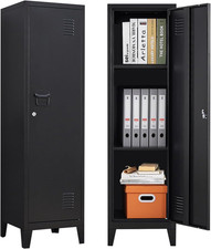 Locking Metal Locker with Shelves - Ideal for Office, Gym, School  Garage
