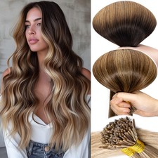 100G Micro Ring Nano I TIP Pre-Bonded Stick Remy Human Hair Extensions Balayage