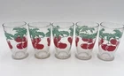 Vintage Anchor Hocking Set of 5 Tomato Juice Glasses Swanky Swig Style 3.5" MCM