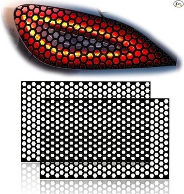 2Pcs Universal Honeycomb Tail Light Tint Film, Self-Adhesive Deca Color: Black