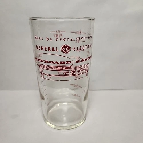 General Electric GE Federal Glass Measuring Cup Keyboard Range MFG 1957-1958 Vtg