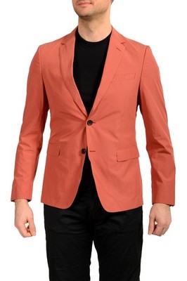 Hugo Boss Men's ''Nobis5'' Slim Fit Salmon Pink Two Button Blazer US 38R IT 48R
