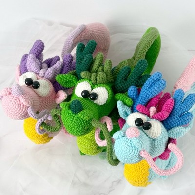 Handmade Crochet Dragon   Limited Edition, 40 cm, Soft & Collectible
