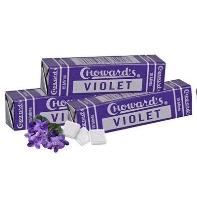 Choward's Violet Mints Candy | Bold Aromatic 15 Count (Pack of 3), 