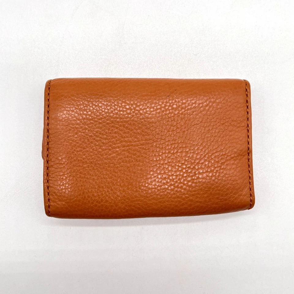 Cartera de cuero pequeña MARC JACOBS estuche para tarjetas marrón coñac bloqueo giratorio SLG Foto 2 de 4