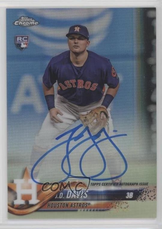 2018 Topps Chrome Rookie Auto Refractor 417/499 JD Davis #RA-JD Auto o5b