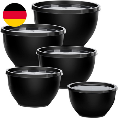 Greentainer Salatschüssel Set Mit Deckel, 10-Teiliges Rührschüssel Aus Kunststof