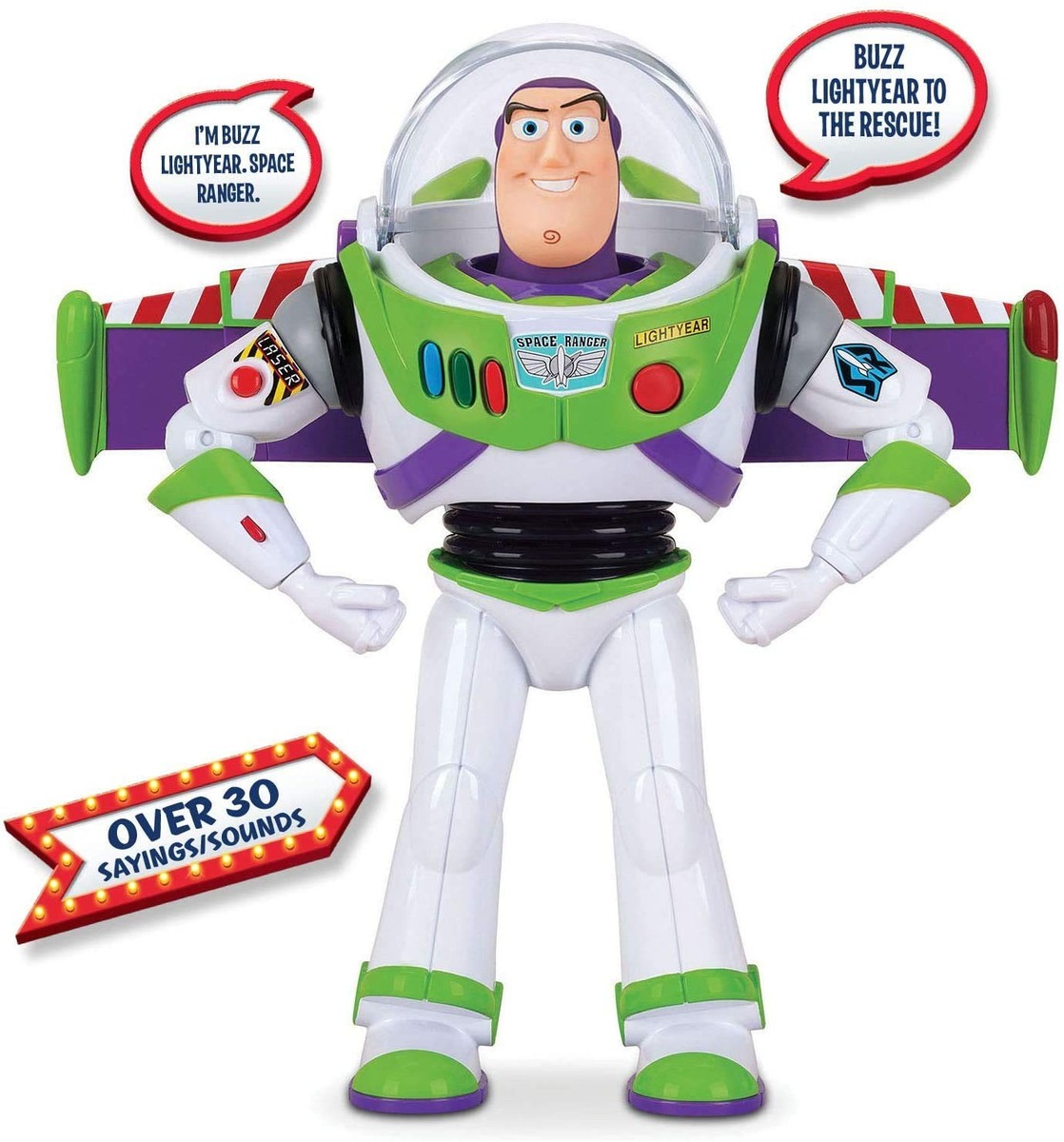 Disney Buzz Lightyear Deluxe Space Ranger 12 in Action Figure for