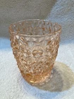 Jeanette Glass 10 Oz Water/Tumbler -  4” Tall - Nice Buttons/Bows, Pink