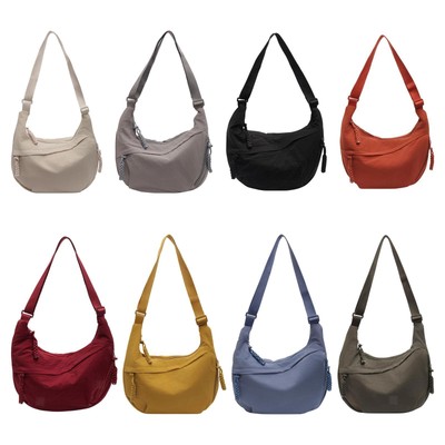 Nylon Umhängetasche geräumig Halbmond Schultertasche zum Wandern Reiten Reisen