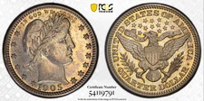 1905 PCGS PR62 Barber Quarter