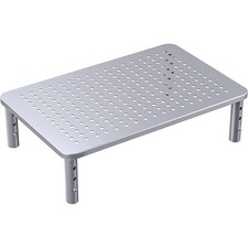 3-Height Adjustable Monitor Riser Stand with Mesh Platform for Laptop PC