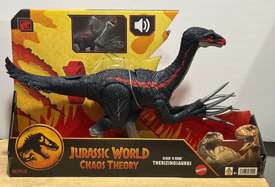 Mattel ~ Jurassic World Chaos Theory ~ Slash 'N Roar Therizinosaurus ~ NIP