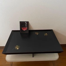 Japanese writing box Echizen lacquer tray with stand large size