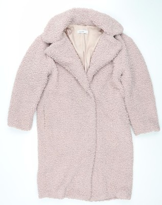 Gallery Damen rosa langer Teddyfleece Mantel Größe 8