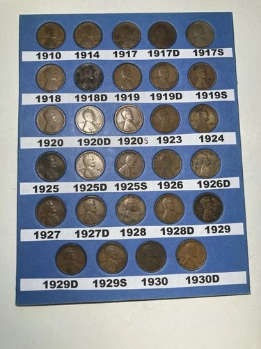 1910-1930 Lincoln Wheat Cent Collection 29 piece set
