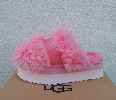UGG PINK FLUFF MOMMA SUGAR SLIDE 2'' PLATFORM SLIPPERS, WOMEN US 9/ EUR 40 ~NIB