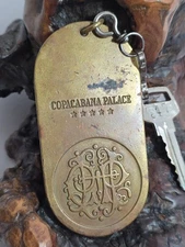 RARE Vintage COPACABANA PALACE Original Hotel Room Key Rio de Janeiro Brazil
