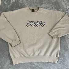 Vintage Cross Creek Golf Sweatshirt Mens Large Beige - By Russell Made In USA