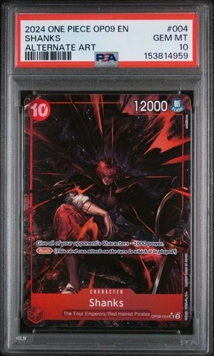 2024 ONE PIECE OP09 EN #004 SHANKS ALTERNATE ART  PSA 10 (Q959