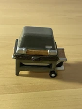 VTG BBQ Grill Porcelain Hinged Trinket Box w Steak Midwest Cannon Falls