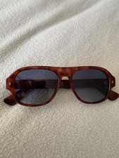 Men's Tortoise Shell Square Sunglasses Blue Polarized UV400 Metal Ornament