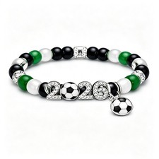 2026 World Cup Soccer Fan Bracelet Adjustable Sports Charm Beaded Bracelet