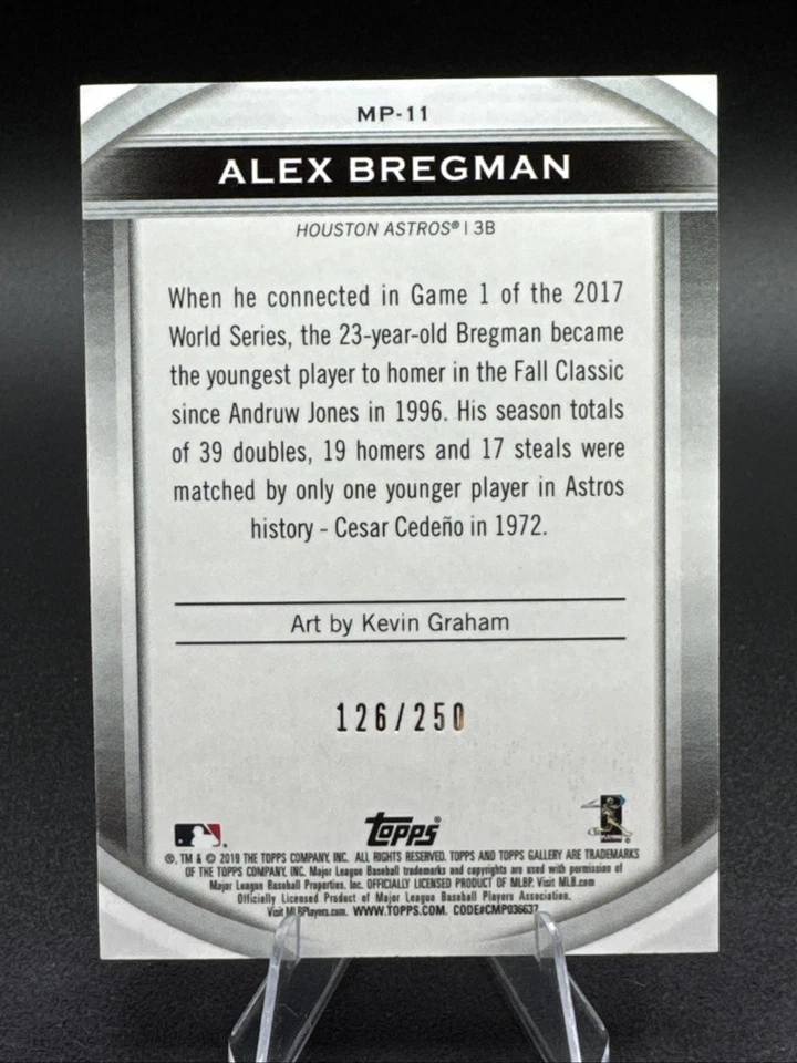 2019 Topps Gallery Masterpiece #MP-11  Alex Bregman Green /250 - Image 2 of 2