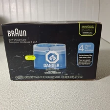 Braun Shaving Station Clean & Renew Refill Cartridges 4 Pack Lemon-Fresh