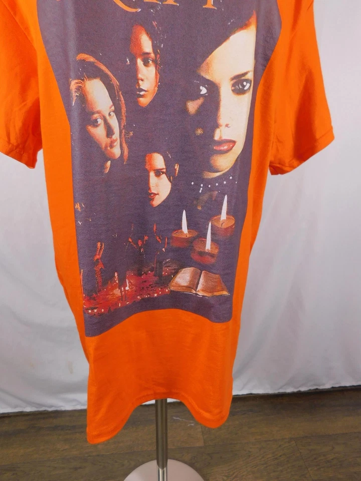 工艺衬衫大号橙色恐怖电影图形 T 恤万圣节女巫哥特 — 第 3/4 张图片