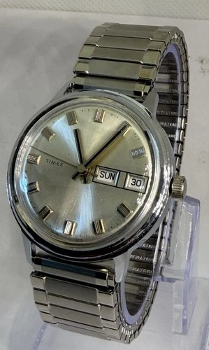 Vintage 1973 Timex Marlin Men’s Mechanical Wristwatch NOS Crystal & Band Running