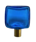 Blenko Glass Block Finial - Turquoise
