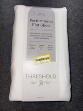 Threshold Full 400 Thread Count Performance Flat Sheet Sour Cream 100 Cotton