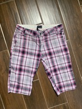 Kids Hurley Pink and Black Pladded Shorts Size 1