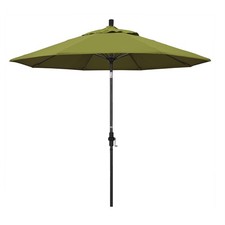 Pemberly Row Skye 9' Black Patio Umbrella in Pacifica Ginkgo