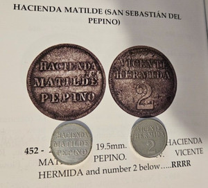 2 ALMUD HACIENDA MATILDE SAN SEBASTIAN PUERTO RICO remake ficha token CAFE coin