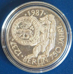 Germany Silber-Gedenkmünze 10 Deutsche Mark Berlin 750 Jahre 1237-1987