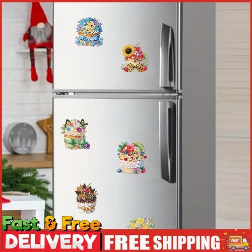 6 Stck. Acryl Sonderform Eule Diamant Kunst Kühlschrankmagnet für Auto Briefkasten Dekor