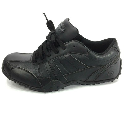 solid black work shoes