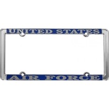 air force military chrome license plate frame made in usa