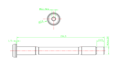 EJE PASANTE DELANTERO PROGRESS PG-401 15MM ROCKSHOX 110MM