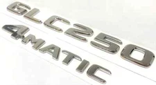 #2 CHROME GLC250 + 4MATIC REPLACEMENT REAR TRUNK EMBLEM BADGE DECAL